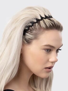 90’s Style Zig Zag Wavy Stretch Headband Set of 5 - all different colors. New!